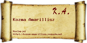 Kozma Amarillisz névjegykártya